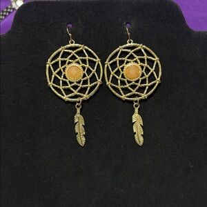 Gold Dream Catcher Earrings